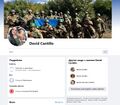 Скриншот профиля Давида Кантильо с указанием работы по контракту и групповым фото с флагом Украины.